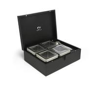 Boîte de rangement pour thé en vrac, 4 boîtes, avec cuillère mesure à thé, noir, Bredemeijer
