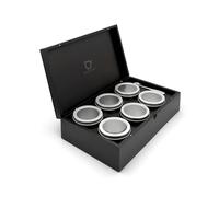 Bredemeijer - Boîte à thé + 6 boîtes à thé rondes et cuillères doseuses noires