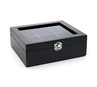 Bredemeijer Boîte à thé Noire avec 6 Compartiments et fenêtre - Boîte en Bois pour Un Rangement Optimal des sachets de thé