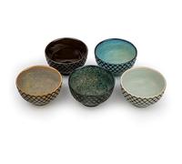 Bredemeijer Lot de 5 bols à thé - Gobelets à thé colorés en porcelaine - Gobelets d'une capacité de 150 ml chacun