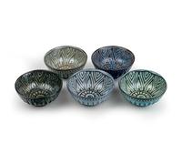 Bredemeijer kleine Deko Lot de 5 mini bols à céréales, ronds, en porcelaine, colorés, diamètre : 12 cm