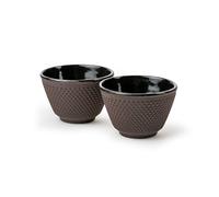 Bredemeijer Lot de 2 tasses à thé en fonte émaillée - Petites tasses en fonte - Aubergine d'une capacité de 100 ml