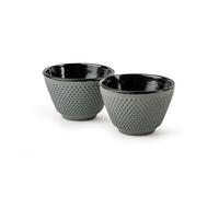 Bredemeijer Lot de 2 tasses à thé en fonte émaillée - Petits gobelets en fonte vert clair d'une capacité de 100 ml chacun