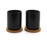 Bredemeijer Mug Umea 200ml avec dessous de verre Noir (lot de 2)