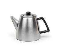 Bredemeijer Petite théière argentée de 1,1 l en acier inoxydable - Théière à double paroi en acier inoxydable mat avec filtre à thé - Pour un plaisir prolongé et chaud du thé