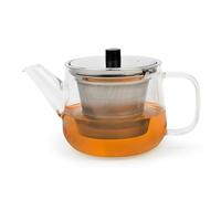 Bredemeijer Petite théière en verre 1,1 l - Théière en verre transparent à paroi simple avec filtre à thé en acier inoxydable