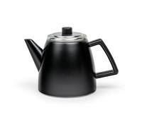 Bredemeijer Petite théière noire de 1,1 l en acier inoxydable - Théière à double paroi en acier inoxydable avec passoire à thé - Pour une dégustation prolongée et chaude du thé