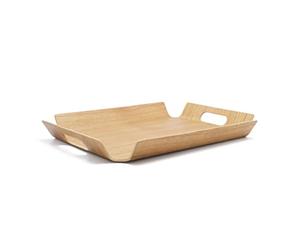 Bredemeijer Plateau rectangulaire courbé en bois marron 44,5 cm.