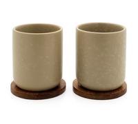 Bredemeijer Tasse à thé Umea 200ml beige avec dessous de verre 142025