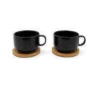 Bredemeijer - Tasse à thé Umea 250ml noir s/2