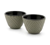 Bredemeijer - Tasses Yuka Fonte Gris Chaud - Lot de 2 tasses à thé