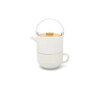 BREDEMEIJER Tea for one Umea avec couvercle en bambou 0,5l Blanc blanc