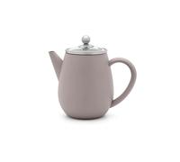 Bredemeijer Théière à double paroi de 0,5 l - Petite théière isotherme en acier inoxydable grise avec couvercle en verre et filtre à thé - Idéale pour les thés en vrac