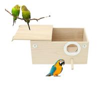 Breeding Box - Wood, 19,5 x 12 cm House Box Durable Bird Nest - Colorfast Sturdy Design And Decorative Shape, Parakeet Nest Boxes For Indoor, Cage Mounting, Bird Breeding, Pet Care, Aviary