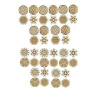 Breeshy 40 Pièces/10 Feuilles 3,5 cm Autocollant D'Énergie Fleur de Vie Autocollant Doré Transparent Étanche Autocollant D'Énergie 7 Chakra Cuivre Autocollant