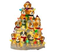 Breeshy Arbre de Noël en Résine Fait à la Main pour Chiots - Lumières de Noël pour Chiots - Aidez-Moi à Nourrir Les Chiens Qui Besoin d'un Abri