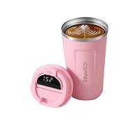 Breeshy Bouteille Isotherme Intelligente de 510 ML pour Café avec Affichage de la TempéRature à LED Tasse Thermique Gobelet Isotherme Tasse à Café Rose