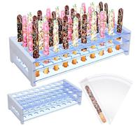Breeshy Lot de 100 supports de barre de bretzel et 100 transparents en plastique pour friandises pour Noël, mariages et anniversaires