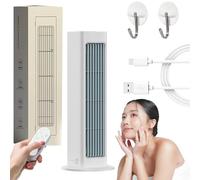 Breeza Max Climatiseur, Qinux Breezamax Portable Air Climatiner Avec TéLéCommande, 360 ° Cycle Breeze Max Ventilateur De Climatisation High Wind Refroidissement (Blanc,Modèle filaire)