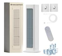 Breezamax Refroidisseur d'air portable ultra silencieux à 3 vitesses, design compact parfait pour la maison et le bureau, blanc