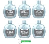 Breeze Acqua Squeeze Lot de 6 déodorants sans gaz et sans sels d'aluminium Parfum 48 h 100 ml + porte-clés Beni Culinari