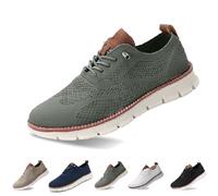Breeze Chaussures pour homme Wear Breeze Chaussures Wearbreeze en maille pour homme - Baskets habillées en maille - Chaussures d'affaires (vert foncé, 44)