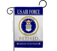 Breeze Decor Drapeau de jardin aérien des forces armées des États-Unis des États-Unis, militaire, vétéran, retraite, bannière officielle de décoration de maison, petit cadeau de cour, double face,