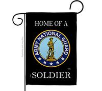 Breeze Decor Home of National Guard Soldat Jardin Drapeau Armée Rangers armée américaine Militaire Veteran Retraite Maison Officielle Petite Yard Cadeau Double Face Fabriqué aux États-Unis