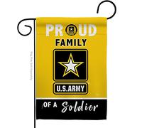 Breeze Decor Proud Family Soldier Garden Flag Armed Forces United State American Military Veteran Retire Official House Decoration Banner Small Yard Gift Double-Sided, Made in USA, Yellow/Black