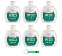 Breeze Lot de 6 déodorants à presser Code vert sans gaz et sans sels d'aluminium 48 h + porte-clés Beni Culinari
