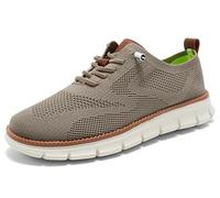 Breeze Men’s Business Casual Shoes Comfy Fit Lightweight Breathable for Work Travel Daily Commute (Khaki,EU_44)