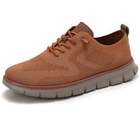 Breeze Men’s Business Casual Shoes Comfy Fit Lightweight Breathable for Work Travel Daily Commute (Ochre,EU_43)