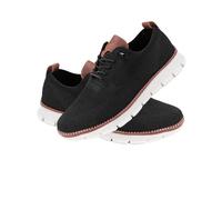 Breeze Men's Lightweight Mesh Casual Dress Sneakers - Breathable Walking Shoes for Work, Travel, and Everyday Wear (Black,45)