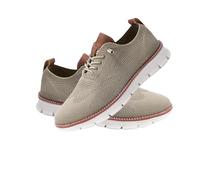 Breeze Men's Lightweight Mesh Casual Dress Sneakers - Breathable Walking Shoes for Work, Travel, and Everyday Wear (Khaki,48)