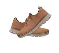 Breeze Men's Lightweight Mesh Casual Dress Sneakers - Breathable Walking Shoes for Work, Travel, and Everyday Wear (Orange,46)