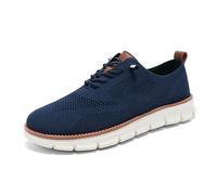 Breeze Shoes for Men - Business Casual Lightweight Oxford Sneakers for Workdays & Travel, Breathable Walking Footwear (Dark Blue,40)