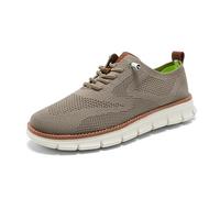 Breeze Shoes for Men - Business Casual Lightweight Oxford Sneakers for Workdays & Travel, Breathable Walking Footwear (Khaki,40)