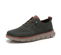 Breeze Shoes for Men - Business Casual Lightweight Oxford Sneakers for Workdays & Travel, Breathable Walking Footwear (Army Green,40)