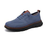 Breeze Shoes for Men - Business Casual Lightweight Oxford Sneakers for Workdays & Travel, Breathable Walking Footwear (Light Blue,40)