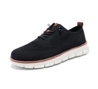 Breeze Shoes for Men - Business Casual Lightweight Oxford Sneakers for Workdays & Travel, Breathable Walking Footwear (Black,40)