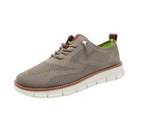 Breeze Shoes for Men, Lightweight Breathable Casual Oxfords, Comfortable Mesh Dress Sneakers for Walking & Business Travel (Khaki,42)