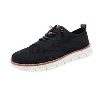 Breeze Shoes for Men, Lightweight Breathable Casual Oxfords, Comfortable Mesh Dress Sneakers for Walking & Business Travel (Black,41)