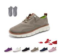 Breeze Shoes for Women, 2025 New Women Wearbreeze Sneakers, Urban - Ultra Comfortable Orthopedic Shoes Lightweight Breathable Mesh Oxfords Slip on Boat Shoe(Kaki,38 EU)