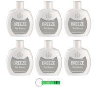Breeze Squeeze Lot de 6 déodorants au thé blanc sans gaz et sans sels d'aluminium Parfum 48 h 100 ml + porte-clés Beni Culinari