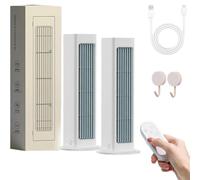 BreezeMax Air portable Breeze Maxx Portable AC, silencieux, économie d'énergie, vitesse du vent à trois vitesses, rechargeable, convient pour voiture et chambre à coucher (blanc, 2 pièces