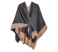 Breezy Lane Poncho pour femme, écharpe, cape, tricot réversible, enveloppe élégante, ruana surdimensionnée, cardigan, cadeaux pour mère, taille unique