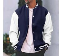 Breezy Veste de baseball en polaire fine pour homme, conçue avec un col montant, elle sera du plus bel effet n'importe où (bleu foncé)