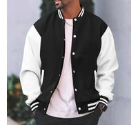 Breezy Veste de baseball tendance en polaire fine pour homme, conçue avec un col montant, elle sera du plus bel effet n'importe où (M noir)
