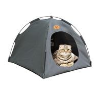 Breezyden Pop-Up Pet Tent, No Installation with Mesh Windows, Waterproof, Fully Washable, Scratch-Resistant, Year-Round Comfort for Cats & Small Dogs (Grey,XL:22.8 * 22.8 * 18.9in)