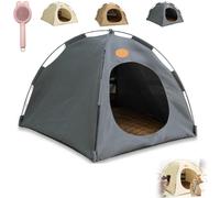 Breezyden Pop-Up Pet Tent,Portable Hideaway for Cats & Small Dogs,Pop Up Waterproof Cat Tent Foldable House, Fully Washable, No Assemble (Dark Gray, S(Fits Pets Under 2kg))